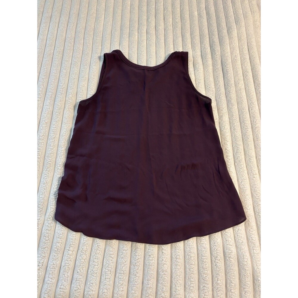 Loft Sleeveless Lightweight Tie Back Blouse Top Women Small Eggplant Plum Purple